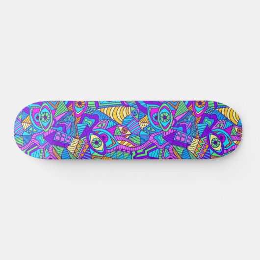 Levendig psychedelisch patroon persoonlijk skateboard (Horizontaal)