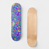 Levendig psychedelisch patroon persoonlijk skateboard (Voorkant)