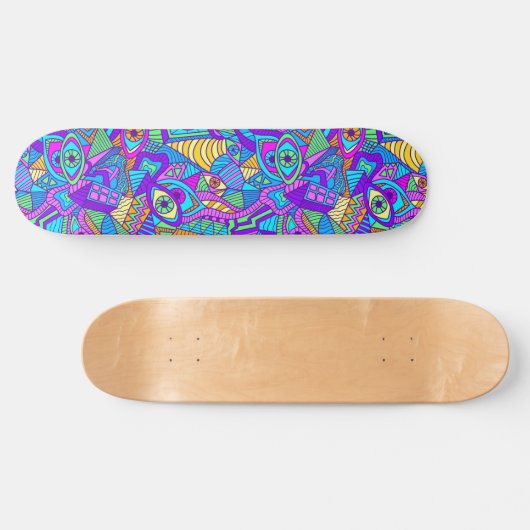 Levendig psychedelisch patroon persoonlijk skateboard (Horizontaal)