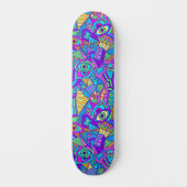 Levendig psychedelisch patroon persoonlijk skateboard (Voorkant)