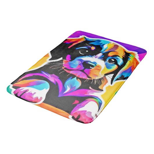 Levendig Puppy kunstwerk Badmat (Gekanteld)