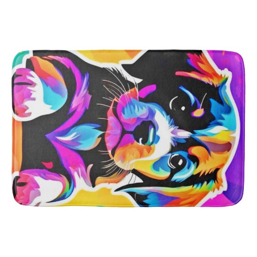 Levendig Puppy kunstwerk Badmat (Voorkant)