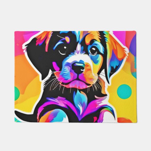 Levendig Puppy kunstwerk Deurmat (Voorkant)
