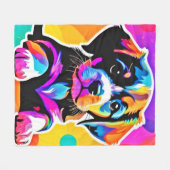 Levendig Puppy kunstwerk Fleece Deken (Voorkant (Horizontaal))