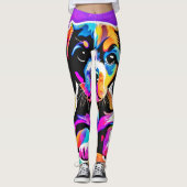 Levendig Puppy kunstwerk Leggings (Voorkant)