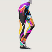 Levendig Puppy kunstwerk Leggings (Rechts)