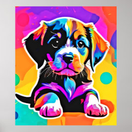 Levendig Puppy kunstwerk Poster