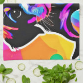 Levendig Puppy kunstwerk Theedoek (Gevouwen)