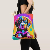 Levendig Puppy kunstwerk Tote Bag (Dichtbij)