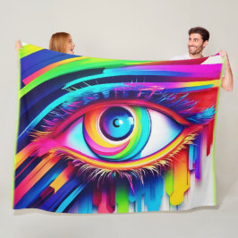 Levendig Rainbow Eye artwork Fleece Deken