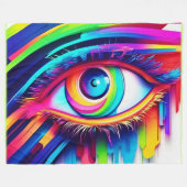 Levendig Rainbow Eye artwork Fleece Deken (Voorkant (Horizontaal))