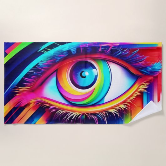 Levendig Rainbow Eye artwork Strandlaken (Voorkant)