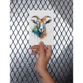 Levendig Rainbow Goat Portret Briefkaart