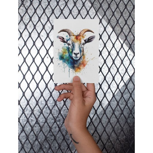 Levendig Rainbow Goat Portret Briefkaart