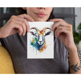 Levendig Rainbow Goat Portret Briefkaart