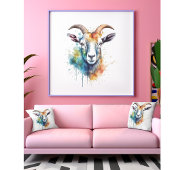 Levendig Rainbow Goat Portret Poster
