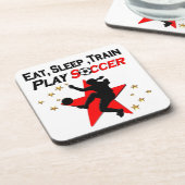 LEVENDIG RED SOCCER PLAYER DESIGN BIER ONDERZETTER (Linkerzijde)