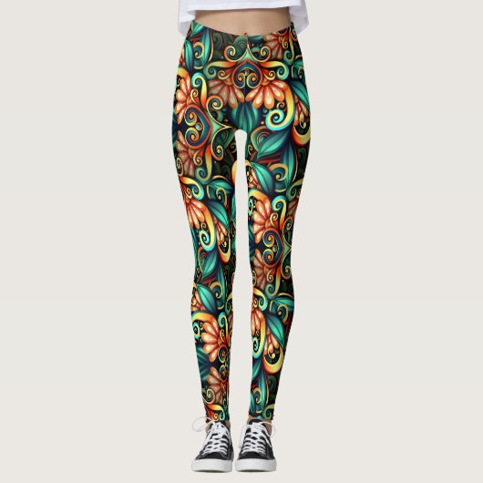 Levendig Regal Pop Mode Leggings (Voorkant)