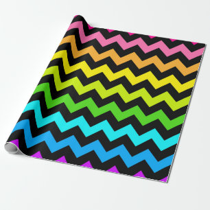 Levendig Regenboog Chevron patroon Cadeaupapier