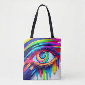 Levendig Regenboog Oog Kunstwerk Tote Bag (Voorkant)