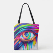 Levendig Regenboog Oog Kunstwerk Tote Bag (Achterkant)