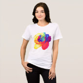 Levendig regenboog Roos Tri-Blend Shirt (Voorkant volledig)