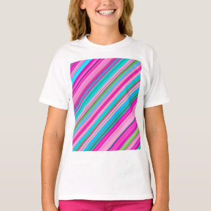 Levendig regenboog streeppatroon ontwerp t-shirt