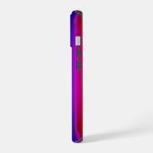 Levendig regenboog verf streep lijn patroon iPhone 15 case (Linkerkant)