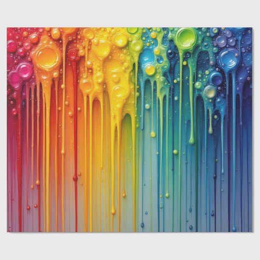 Levendig regenboogdruppeleffect inpakpapier (Vlak)