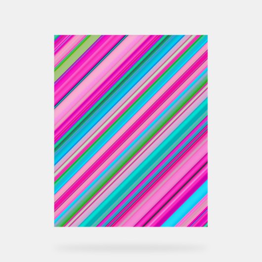 Levendig regenboogstreeppatroonontwerp acryl bord (Voorkant)