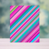 Levendig regenboogstreeppatroonontwerp acryl bord (Neutraal)