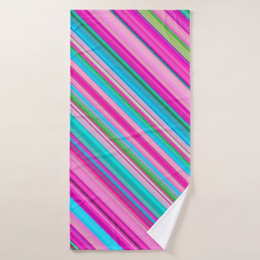 Levendig regenboogstreeppatroonontwerp badhanddoek (Badhanddoek)