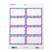 Levendig regenboogstreeppatroonontwerp etiket (Full Sheet)