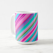 Levendig regenboogstreeppatroonontwerp koffiemok (Voorkant links)