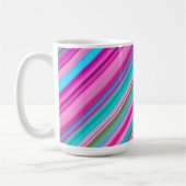 Levendig regenboogstreeppatroonontwerp koffiemok (Links)