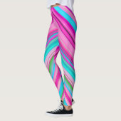 Levendig regenboogstreeppatroonontwerp leggings (Links)