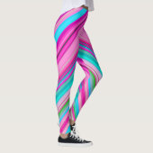 Levendig regenboogstreeppatroonontwerp leggings (Rechts)