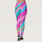 Levendig regenboogstreeppatroonontwerp leggings (Achterkant)