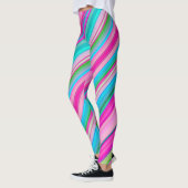 Levendig regenboogstreeppatroonontwerp leggings (Links)