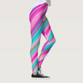 Levendig regenboogstreeppatroonontwerp leggings (Rechts)