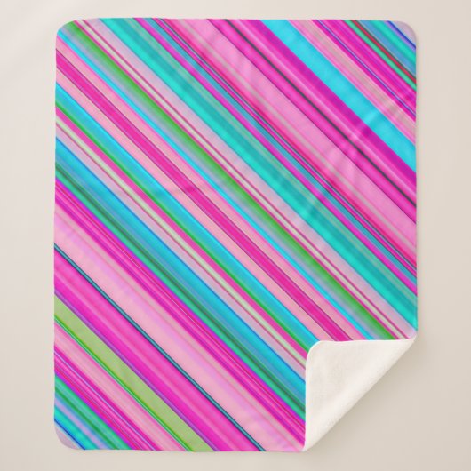 Levendig regenboogstreeppatroonontwerp sherpa deken (Voorkant)