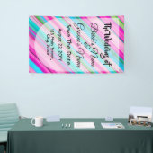Levendig regenboogstreeppatroonontwerp spandoek (Beurs)