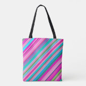 Levendig regenboogstreeppatroonontwerp tote bag (Achterkant)