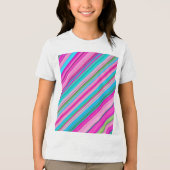 Levendig regenboogstreeppatroonontwerp Tri-Blend shirt (Voorkant)