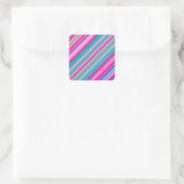Levendig regenboogstreeppatroonontwerp vierkante sticker (Tas)