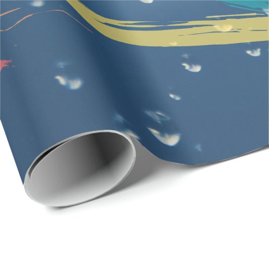 Levendig regendruppeleffect-penseelstreekinpakpapi cadeaupapier (Rol Hoek)