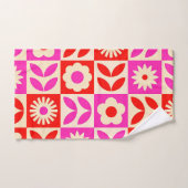 Levendig Retro bloemenpatroon Bad Handdoek (Handdoek)