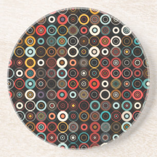 Levendig Retro Circle Onderzetter – Boho Chic Desi