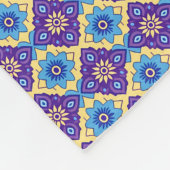 Levendig retro geometrisch bloemenpatroon fleece deken (Hoek)