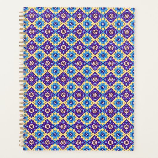 Levendig retro geometrisch bloemenpatroon planner (Voorkant)